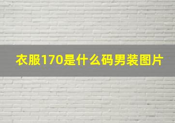 衣服170是什么码男装图片