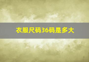 衣服尺码36码是多大