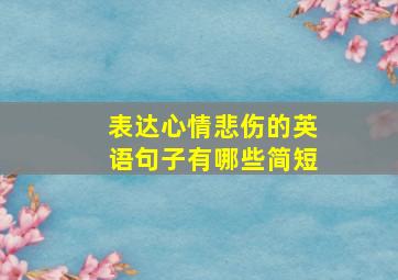 表达心情悲伤的英语句子有哪些简短