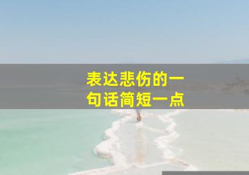 表达悲伤的一句话简短一点