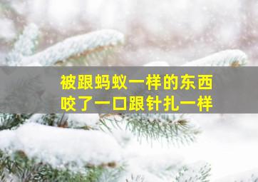 被跟蚂蚁一样的东西咬了一口跟针扎一样