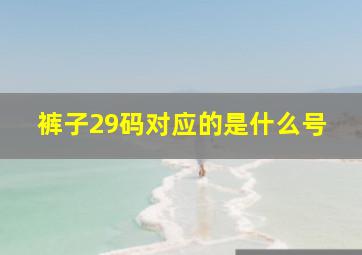 裤子29码对应的是什么号