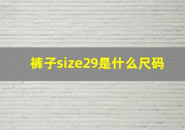 裤子size29是什么尺码