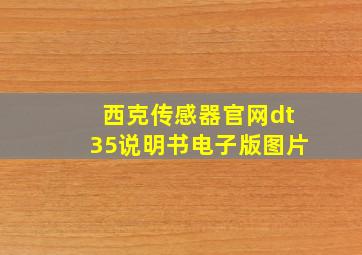 西克传感器官网dt35说明书电子版图片