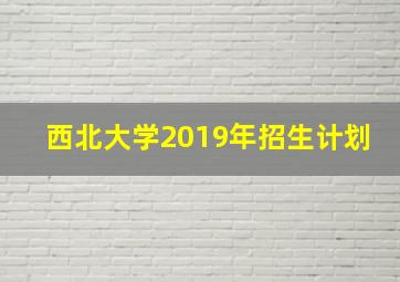 西北大学2019年招生计划