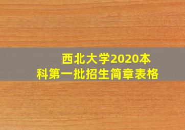 西北大学2020本科第一批招生简章表格