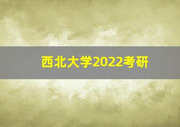 西北大学2022考研