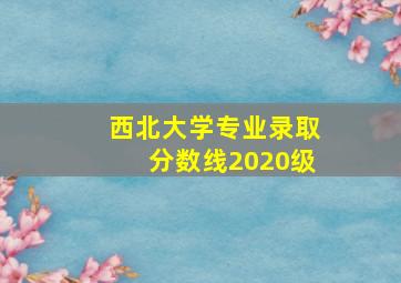 西北大学专业录取分数线2020级