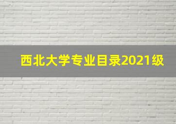 西北大学专业目录2021级