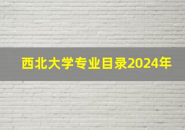 西北大学专业目录2024年