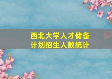 西北大学人才储备计划招生人数统计