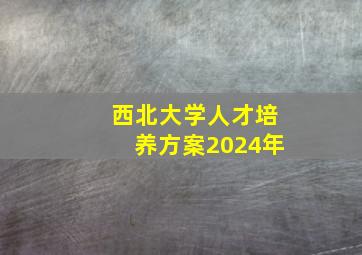 西北大学人才培养方案2024年