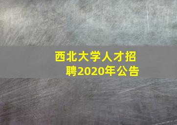 西北大学人才招聘2020年公告