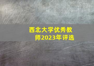 西北大学优秀教师2023年评选