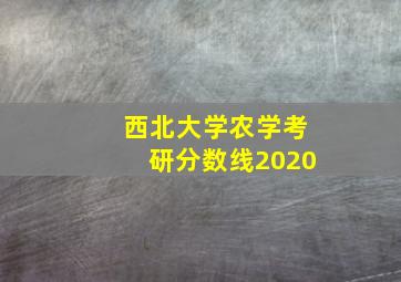 西北大学农学考研分数线2020