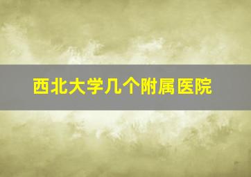 西北大学几个附属医院