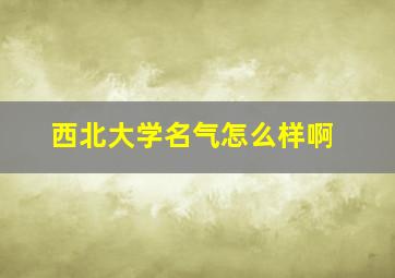 西北大学名气怎么样啊