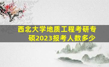 西北大学地质工程考研专硕2023报考人数多少