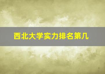 西北大学实力排名第几