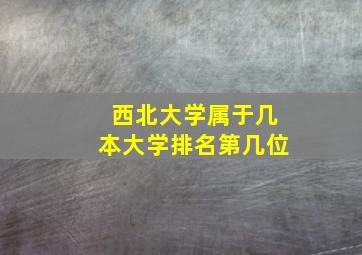 西北大学属于几本大学排名第几位