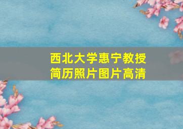 西北大学惠宁教授简历照片图片高清