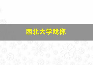 西北大学戏称