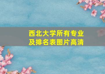 西北大学所有专业及排名表图片高清