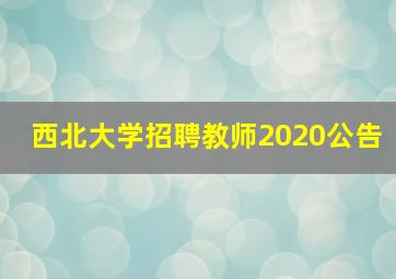 西北大学招聘教师2020公告