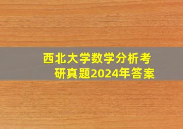 西北大学数学分析考研真题2024年答案