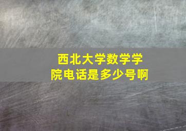 西北大学数学学院电话是多少号啊