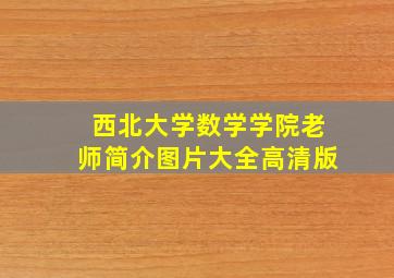 西北大学数学学院老师简介图片大全高清版