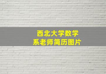 西北大学数学系老师简历图片