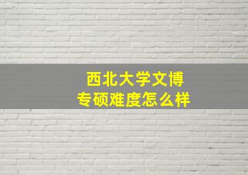 西北大学文博专硕难度怎么样