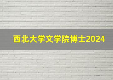 西北大学文学院博士2024