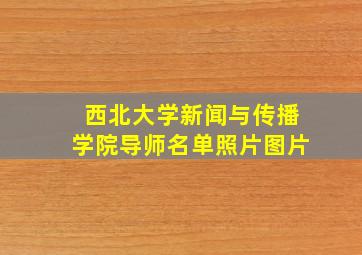 西北大学新闻与传播学院导师名单照片图片