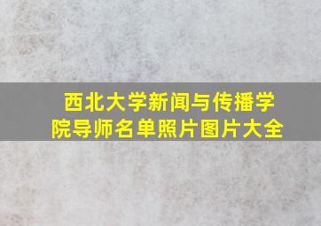 西北大学新闻与传播学院导师名单照片图片大全