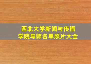 西北大学新闻与传播学院导师名单照片大全