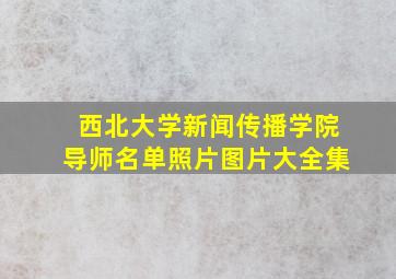 西北大学新闻传播学院导师名单照片图片大全集