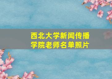 西北大学新闻传播学院老师名单照片