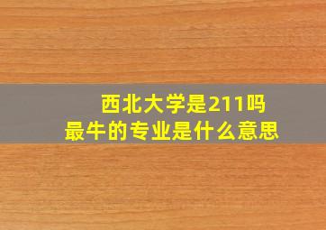 西北大学是211吗最牛的专业是什么意思