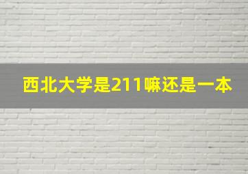 西北大学是211嘛还是一本