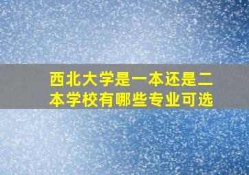 西北大学是一本还是二本学校有哪些专业可选