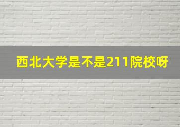 西北大学是不是211院校呀