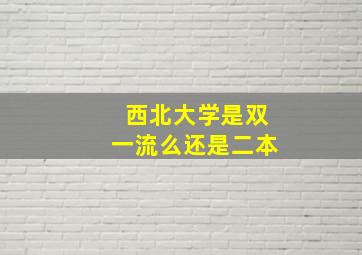 西北大学是双一流么还是二本