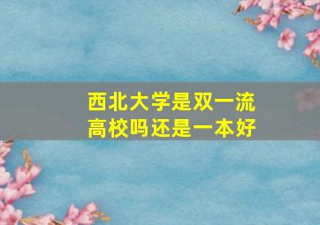 西北大学是双一流高校吗还是一本好