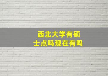 西北大学有硕士点吗现在有吗