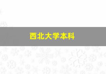 西北大学本科