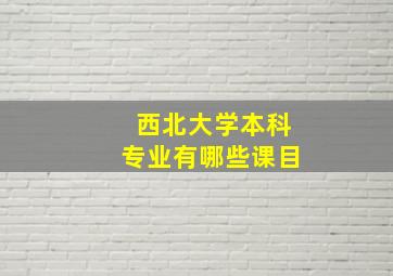 西北大学本科专业有哪些课目