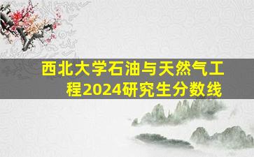 西北大学石油与天然气工程2024研究生分数线