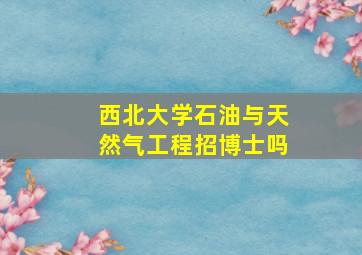 西北大学石油与天然气工程招博士吗